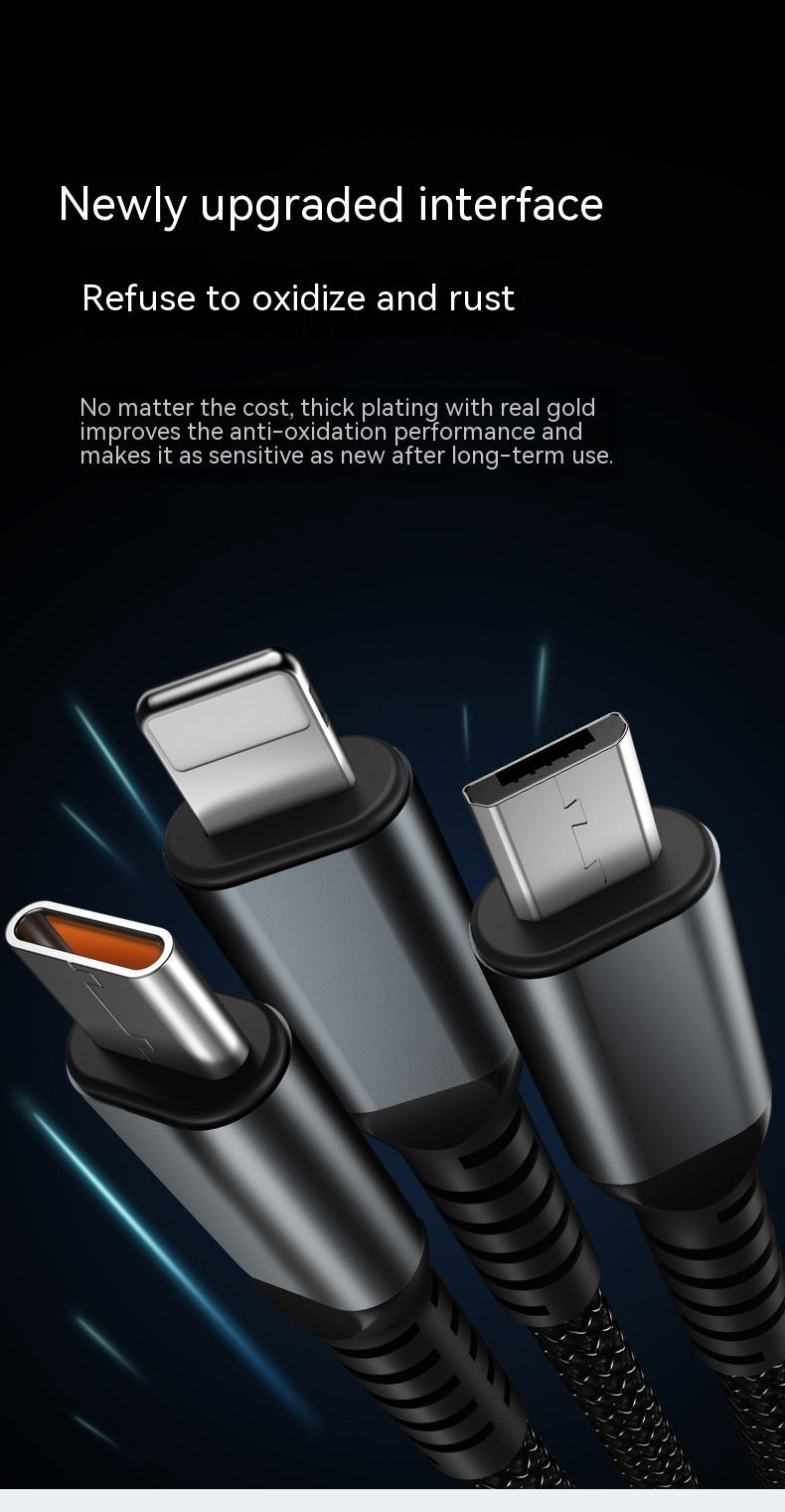 Transparent Super Fast Charging 3-in-1 Data Cable