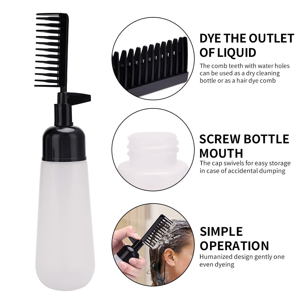 Premium Root Hair Dye Applicator Comb Bottle
