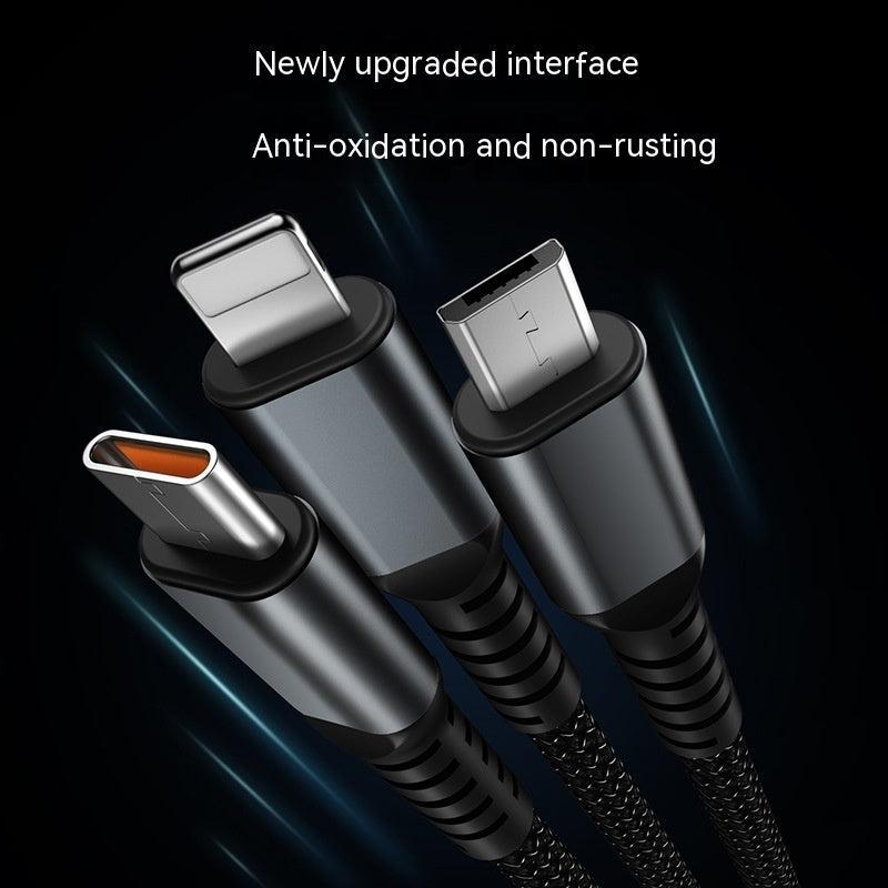 Transparent Super Fast Charging 3-in-1 Data Cable