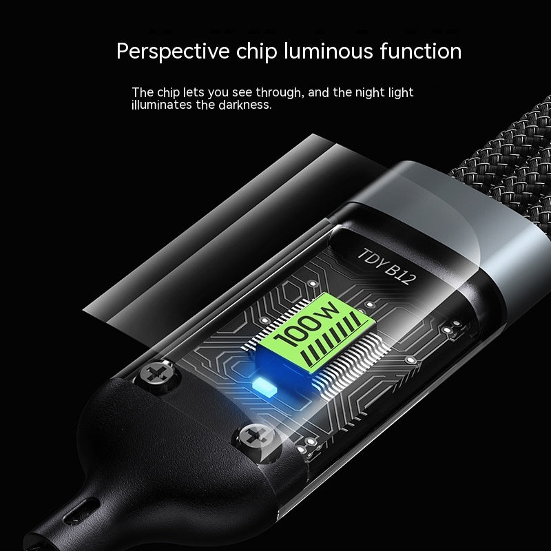 Transparent Super Fast Charging 3-in-1 Data Cable