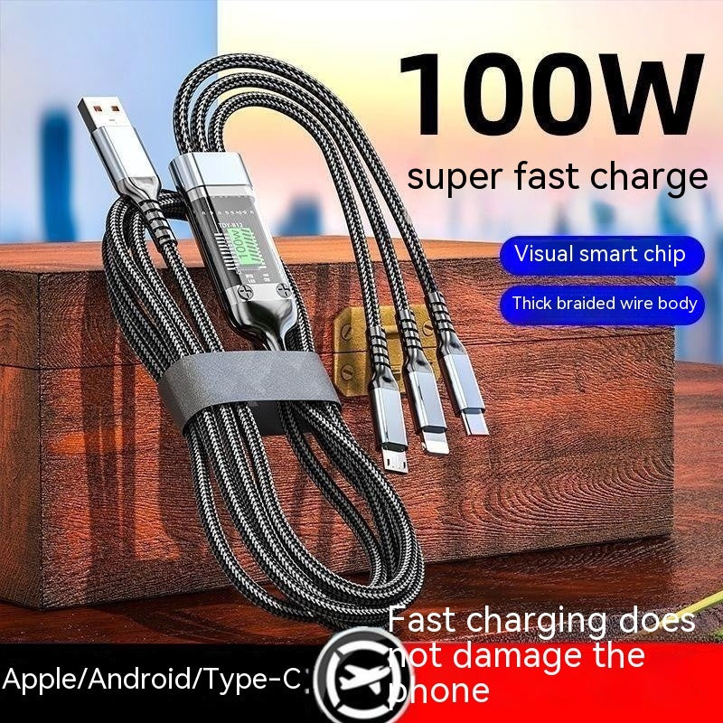 Transparent Super Fast Charging 3-in-1 Data Cable