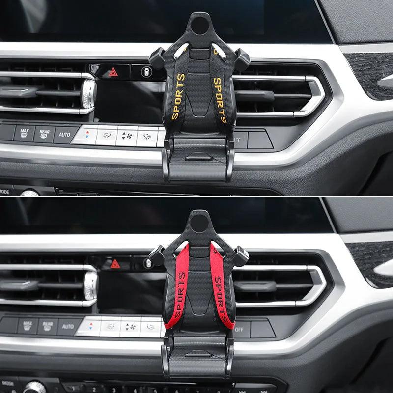 Racing Seat Shape Car Phone Holder Auto Air Vent Mobile Phone Clip 360 Degree Rotatable Car Cellphone Rack For Car Interior - US Style Inc.