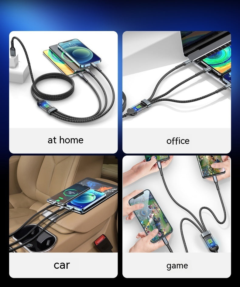 Transparent Super Fast Charging 3-in-1 Data Cable