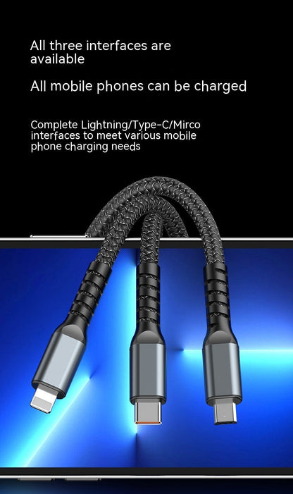 Transparent Super Fast Charging 3-in-1 Data Cable
