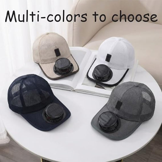 Men Women Solar Powered Fan cap