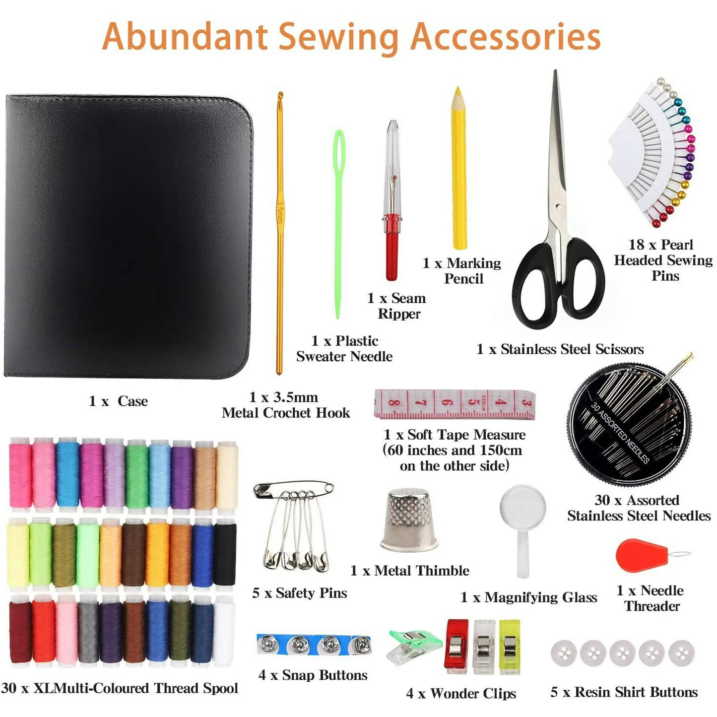 93 PCs Home Travel & Sewing Kit