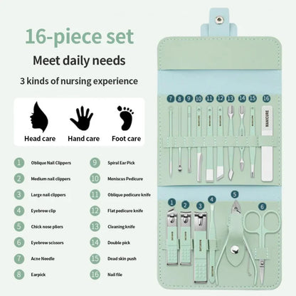 16 Pcs Set Nail Clipper Set