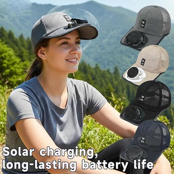 Men Women Solar Powered Fan cap