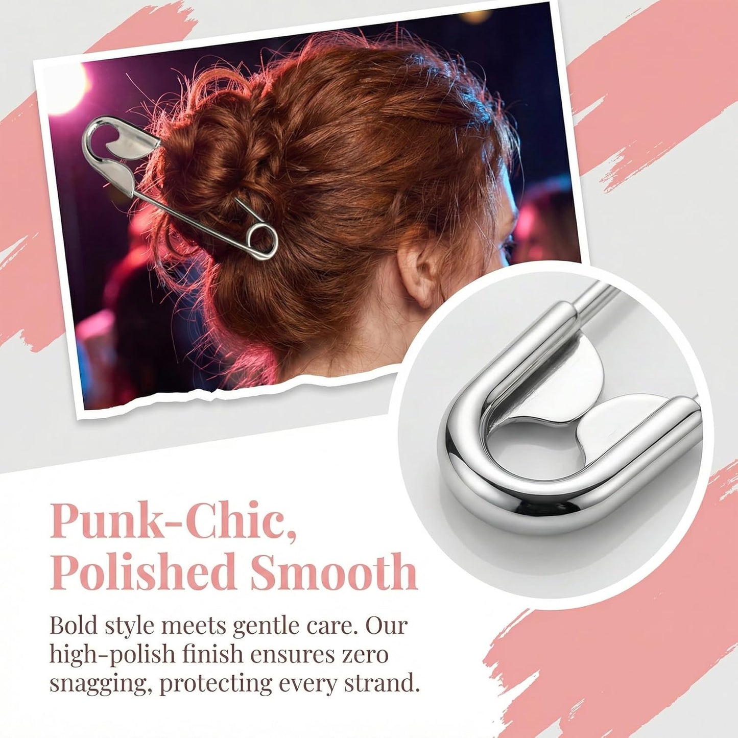 Safety Pin Hair Clip for Styling