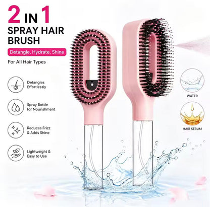 💇 2-in-1 Detangling Hairbrush With Spray Mist