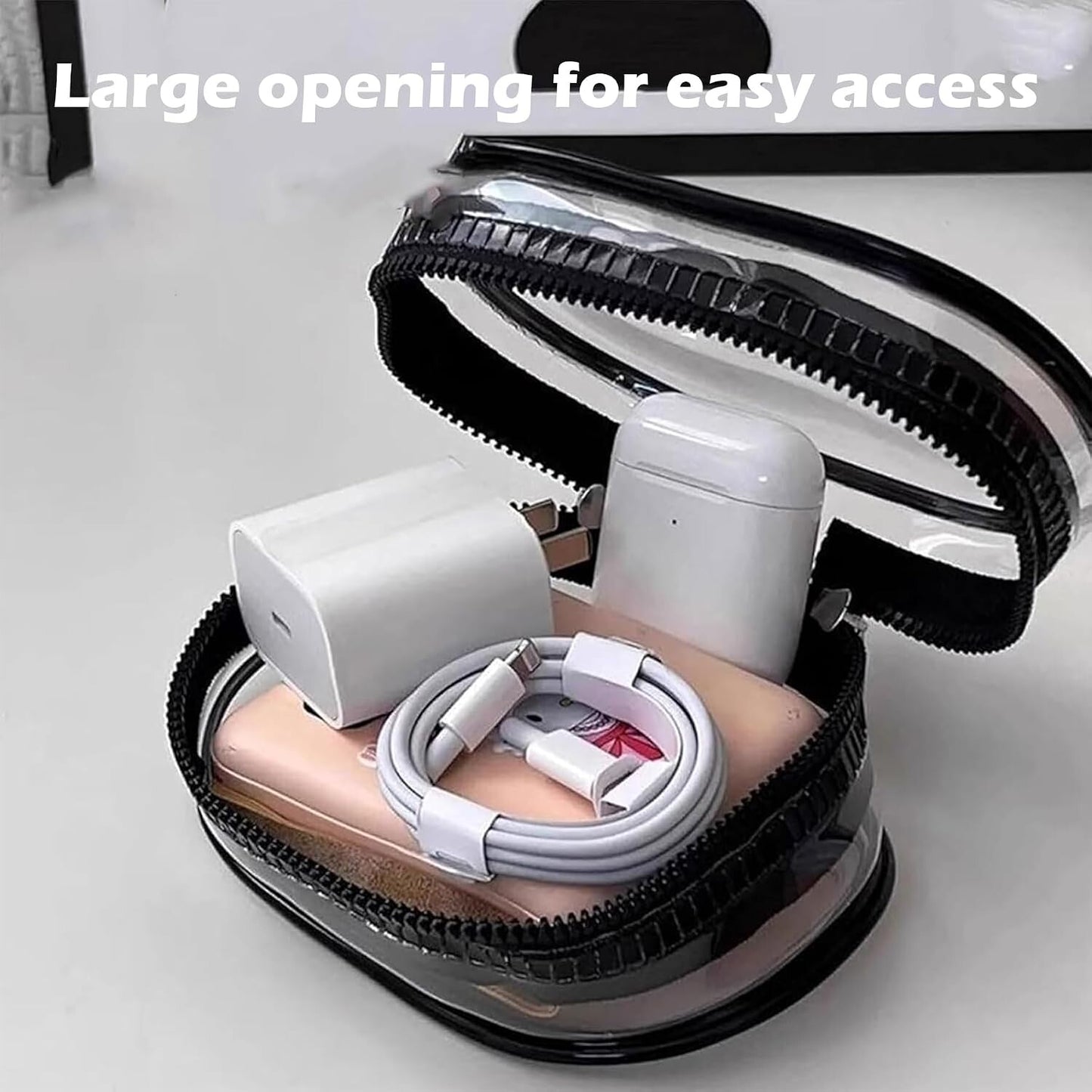 Portable Charger Storage Case With Keychain