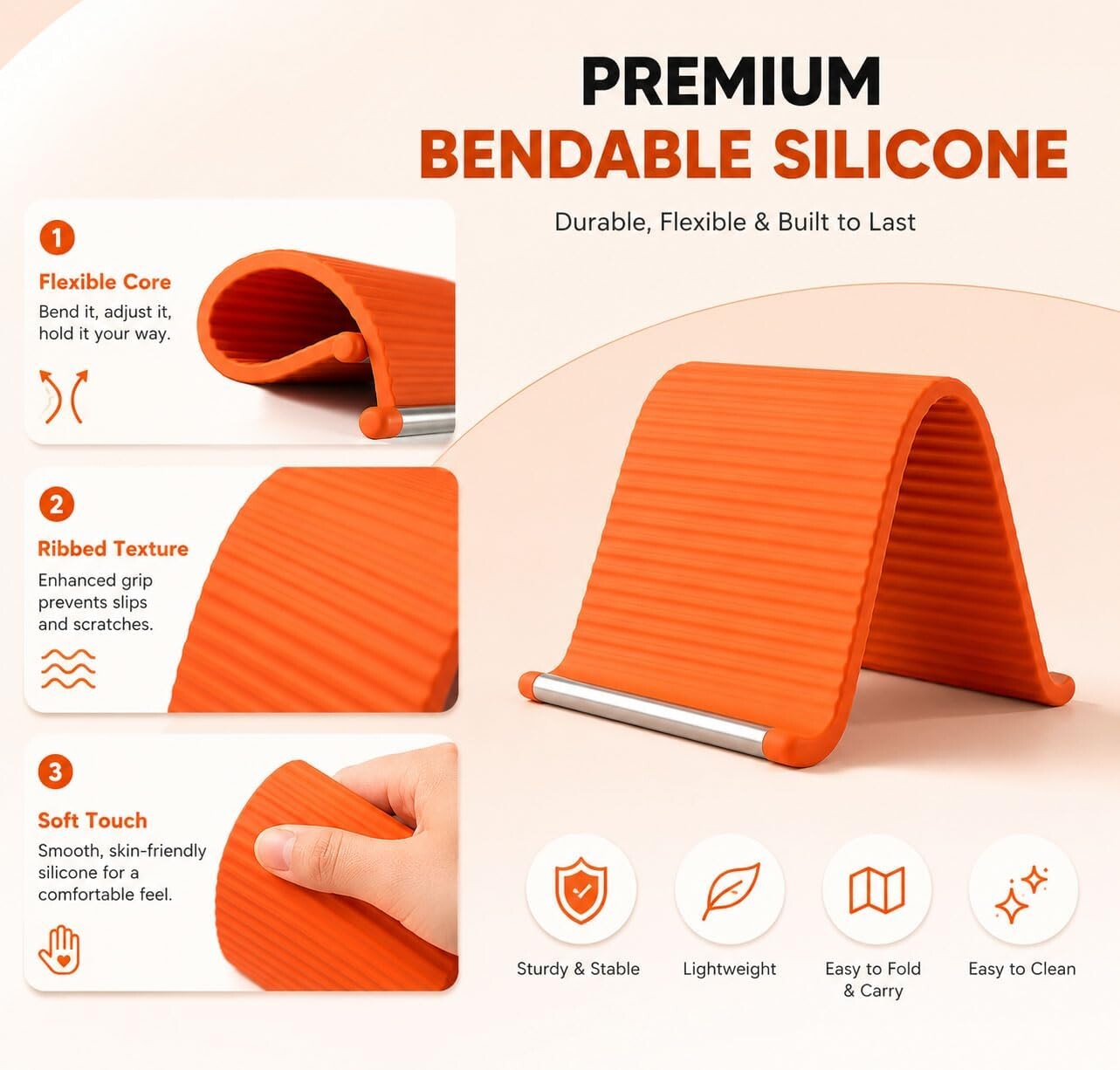 📱 Foldable Silicone Phone & Tablet Stand