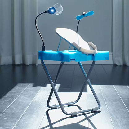 💅 Portable Pedicure Footrest With Fan & LED Light