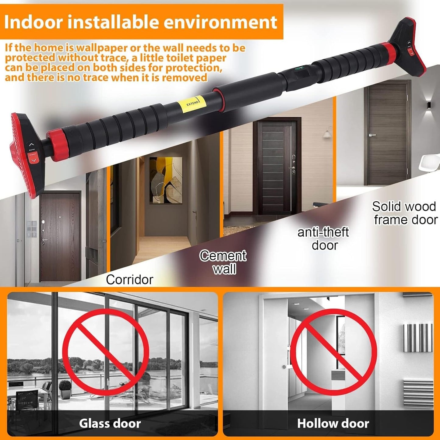 💪 Doorway Pull-Up Training Bar