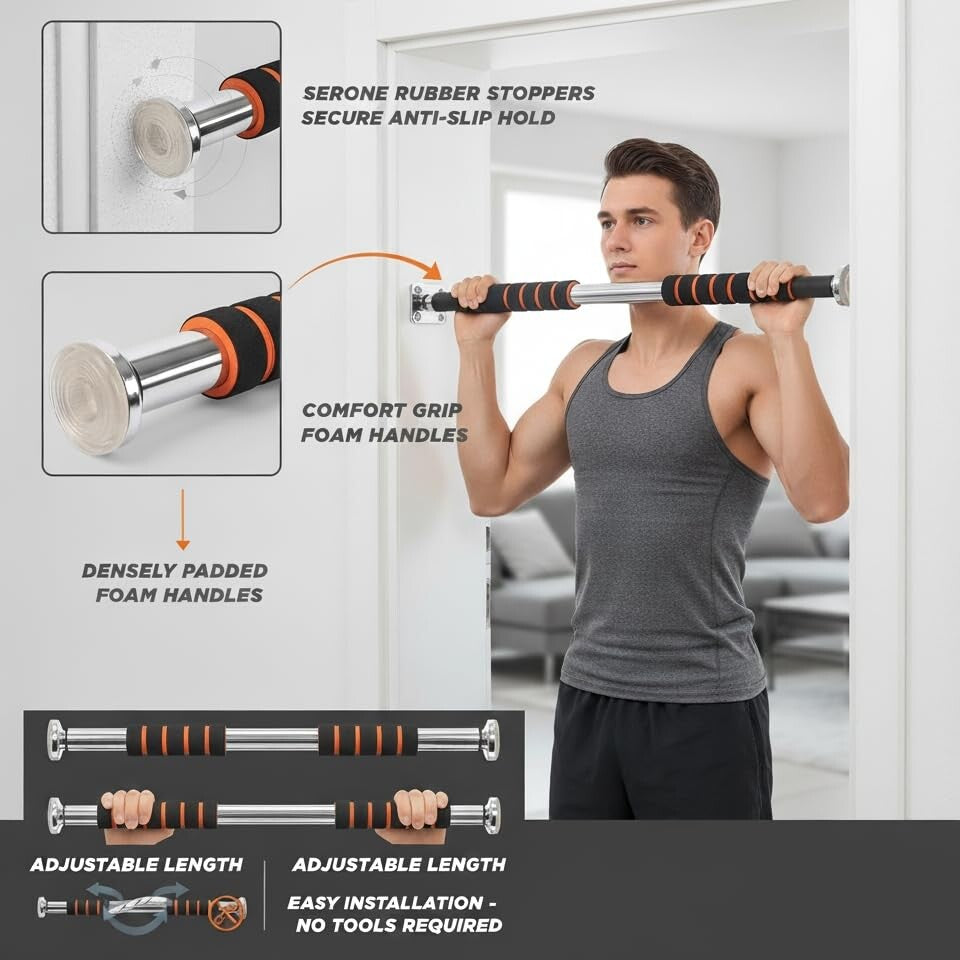 💪 Doorway Pull-Up Training Bar