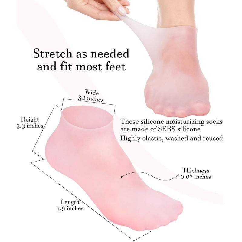 Silicone Moisturising Socks (Pack of 2)
