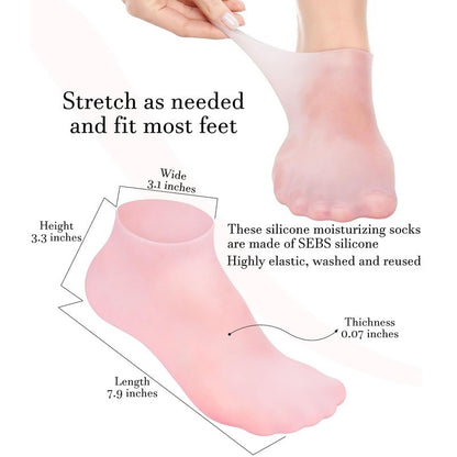 Silicone Moisturising Socks (Pack of 2)