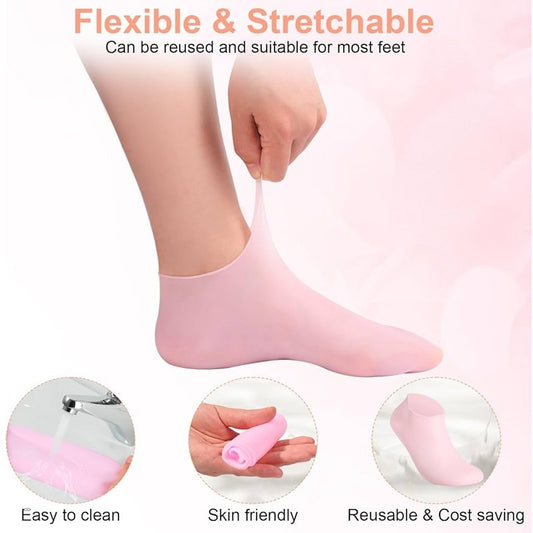 Silicone Moisturising Socks (Pack of 2)