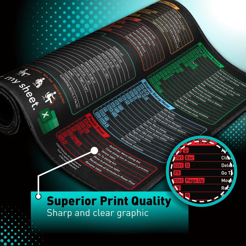 Shortcuts Mouse Pad for Excel Windows