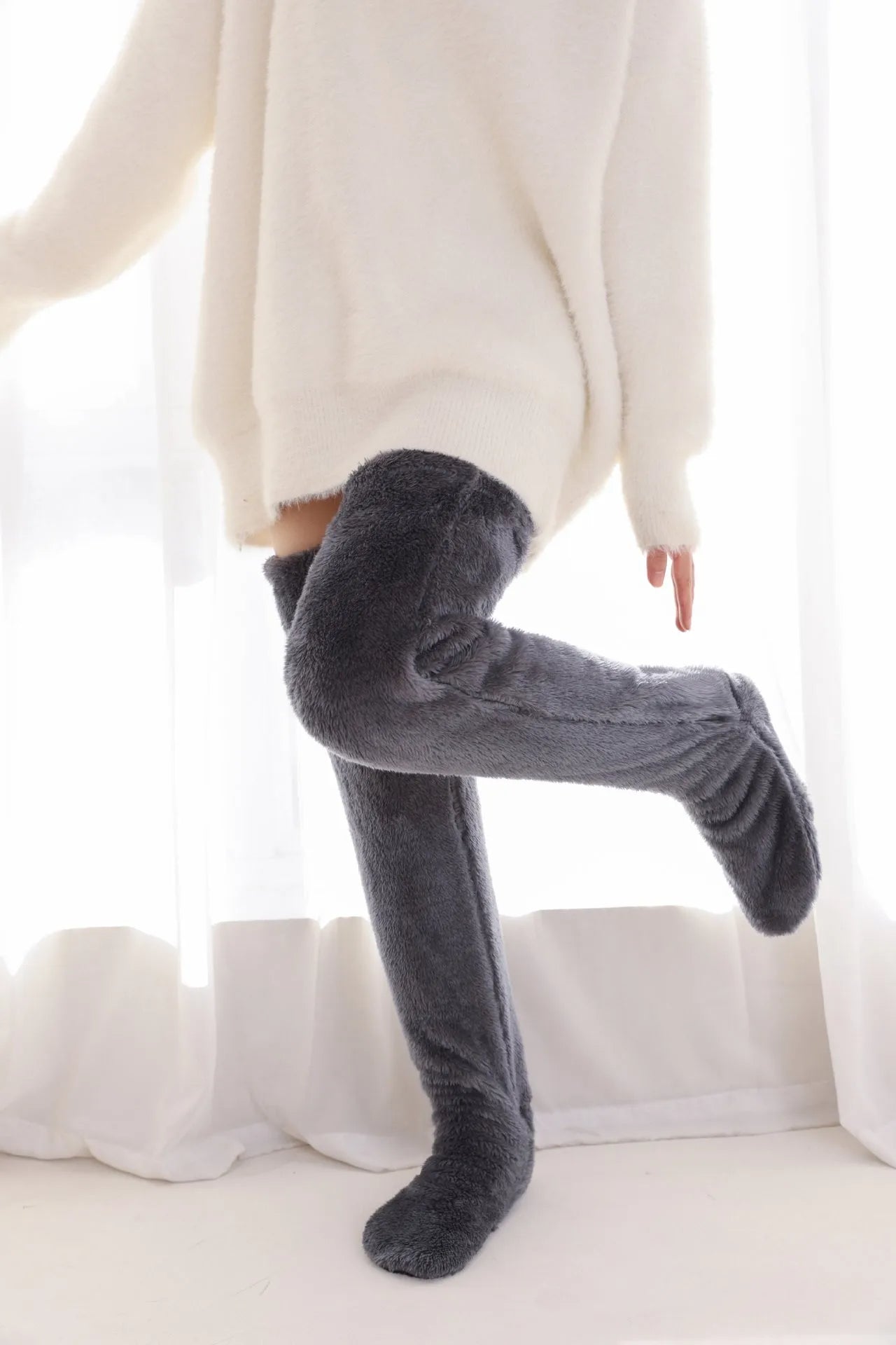 Winter Fleece Lined Over Knee Socks