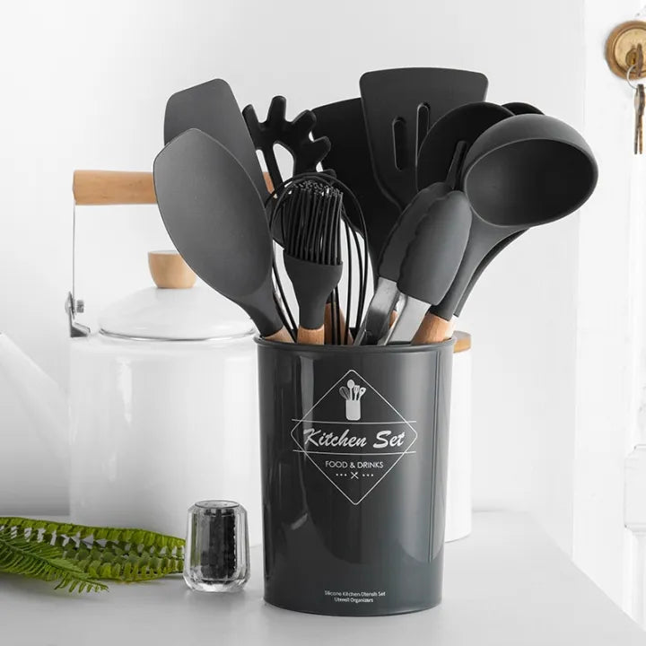 Silicone Non Stick Cooking Spoon Set 12pc