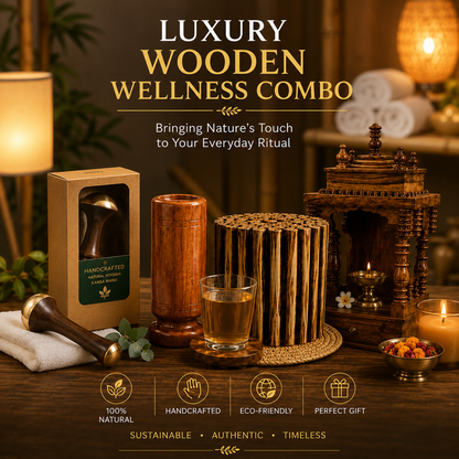 ✨ Luxury Wellness Combo – Kansa Wand + Wooden Tumbler